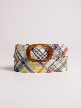 NWT Vintage Y2K J. Crew Cotton Madras Plaid Belt  | Size M / L